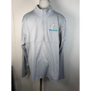 Nike NFL Super Bowl LIV Dri-FIT Quarter Zip Pullover Gray Mens Large 54 LIV